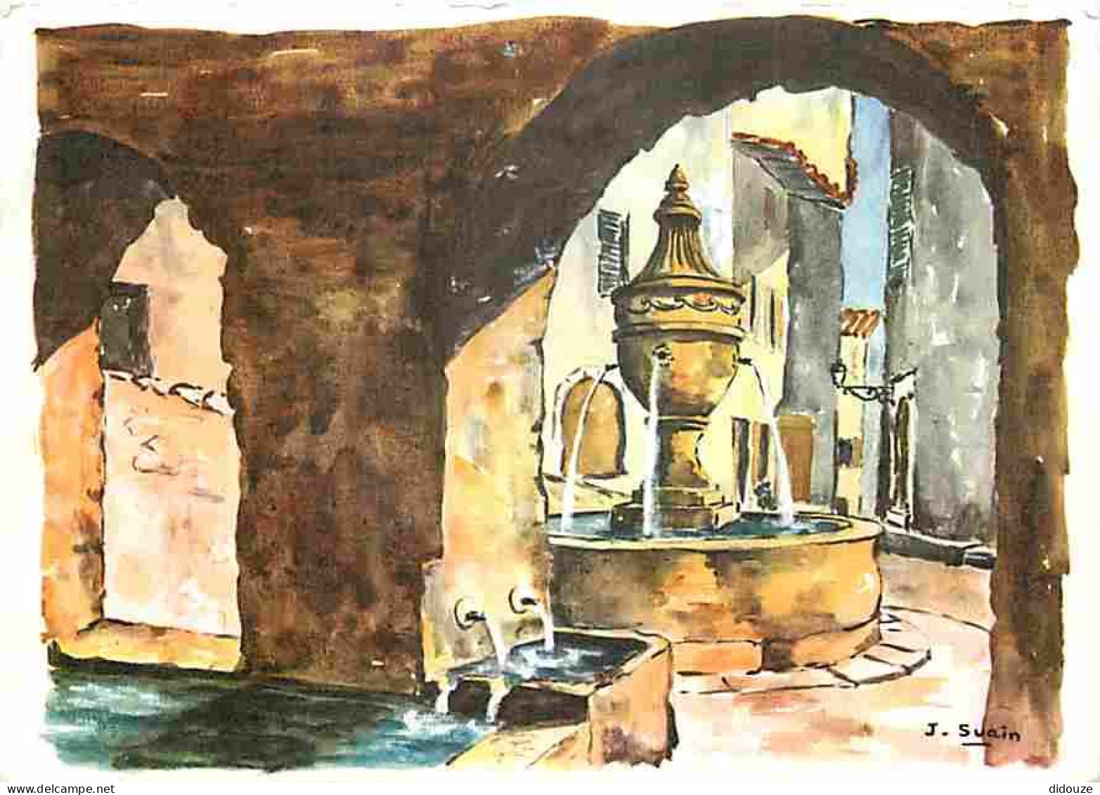 Carte Postale - 06 - Saint Paul de Vence - Les Aquarelles de Provence Cote d'Azur - La Fontaine de Saint Paul - CPM - Vo