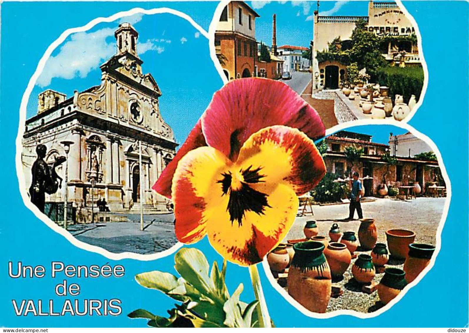 Carte Postale - 06 - Vallauris - Multivues - Une pensée de Vallauris - Fleurs - Poterie - Potier - Métiers - CPM - Carte