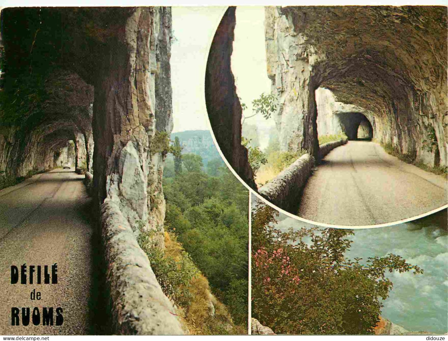 Carte Postale - 07 - Ruoms - Les gorges de l'ardeche - le defile de ruoms - Multivues -  -  -  - CPM - Etat froissures -