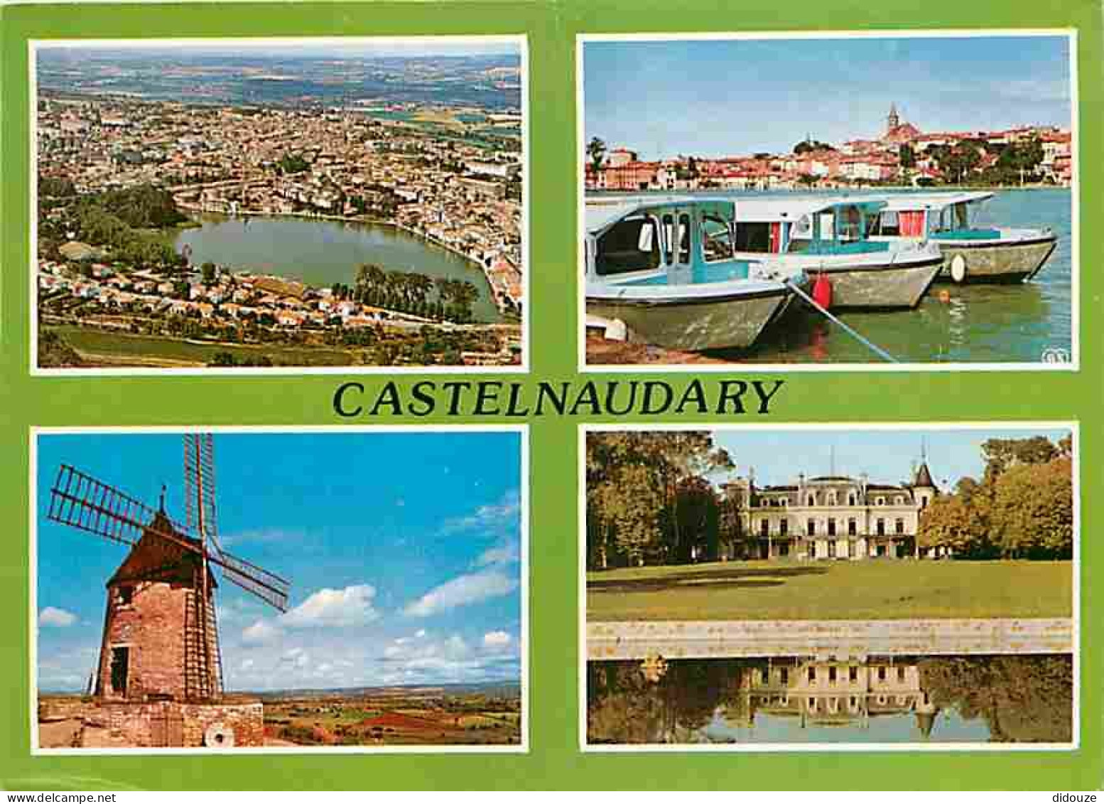 Carte Postale - 11 - Castelnaudary - Multivues - Moulin à vent - Bateaux - Flamme Postale de Castelnaudary - CPM - Voir