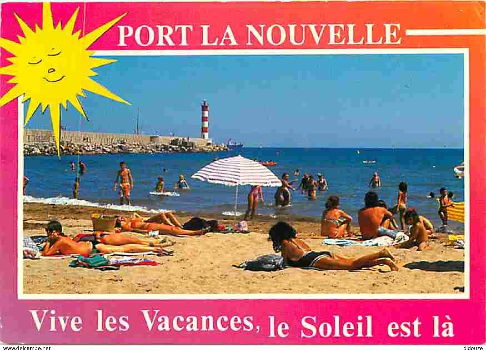 Carte Postale - 11 - Port la Nouvelle - La plage - Scènes de Plage - Flamme Postale de Port la Nouvelle - CPM - Voir Sca