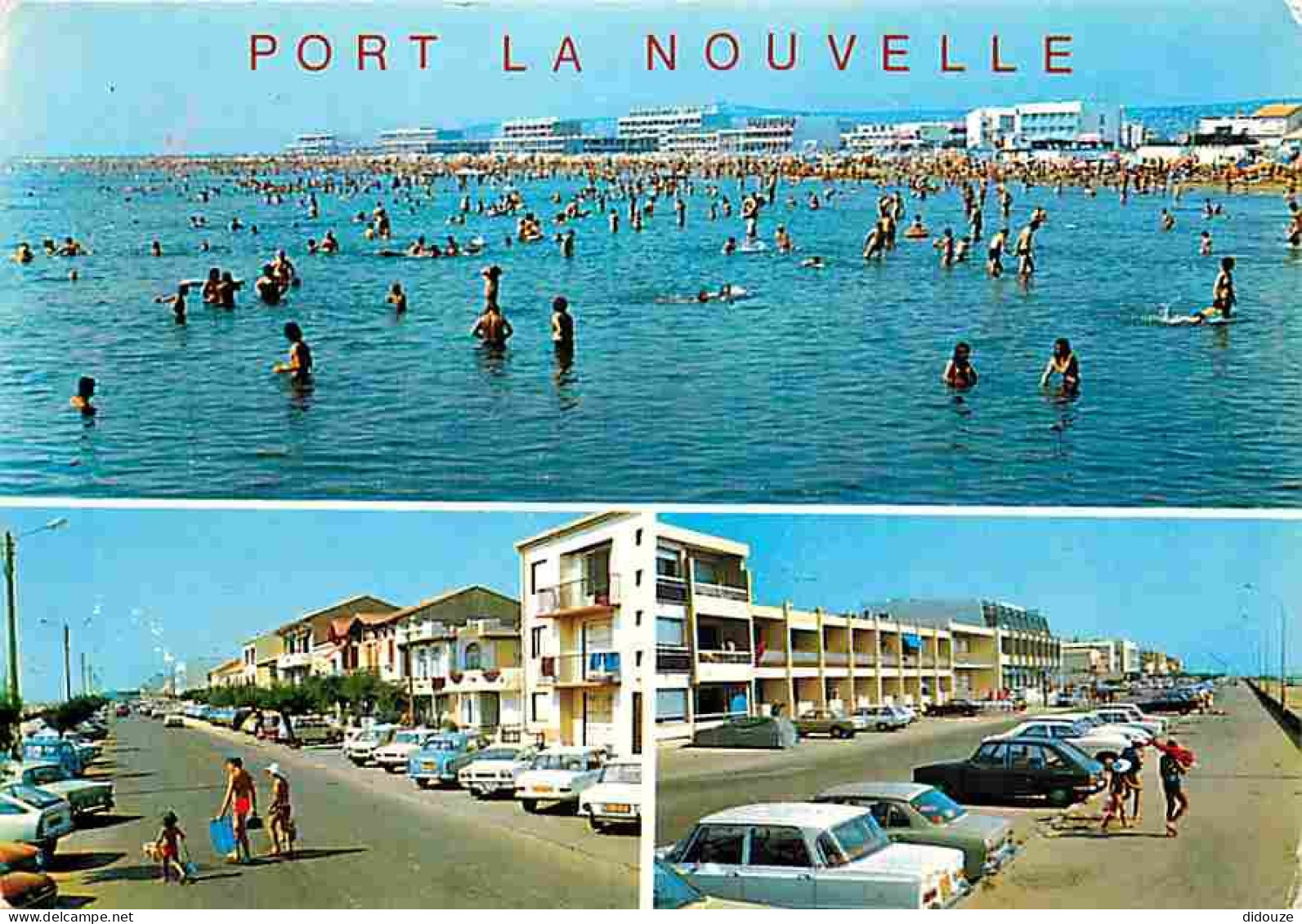 Carte Postale - 11 - Port la Nouvelle - Multivues - Automobiles - Scènes de Plage - Flamme Postale de Port la Nouvelle -