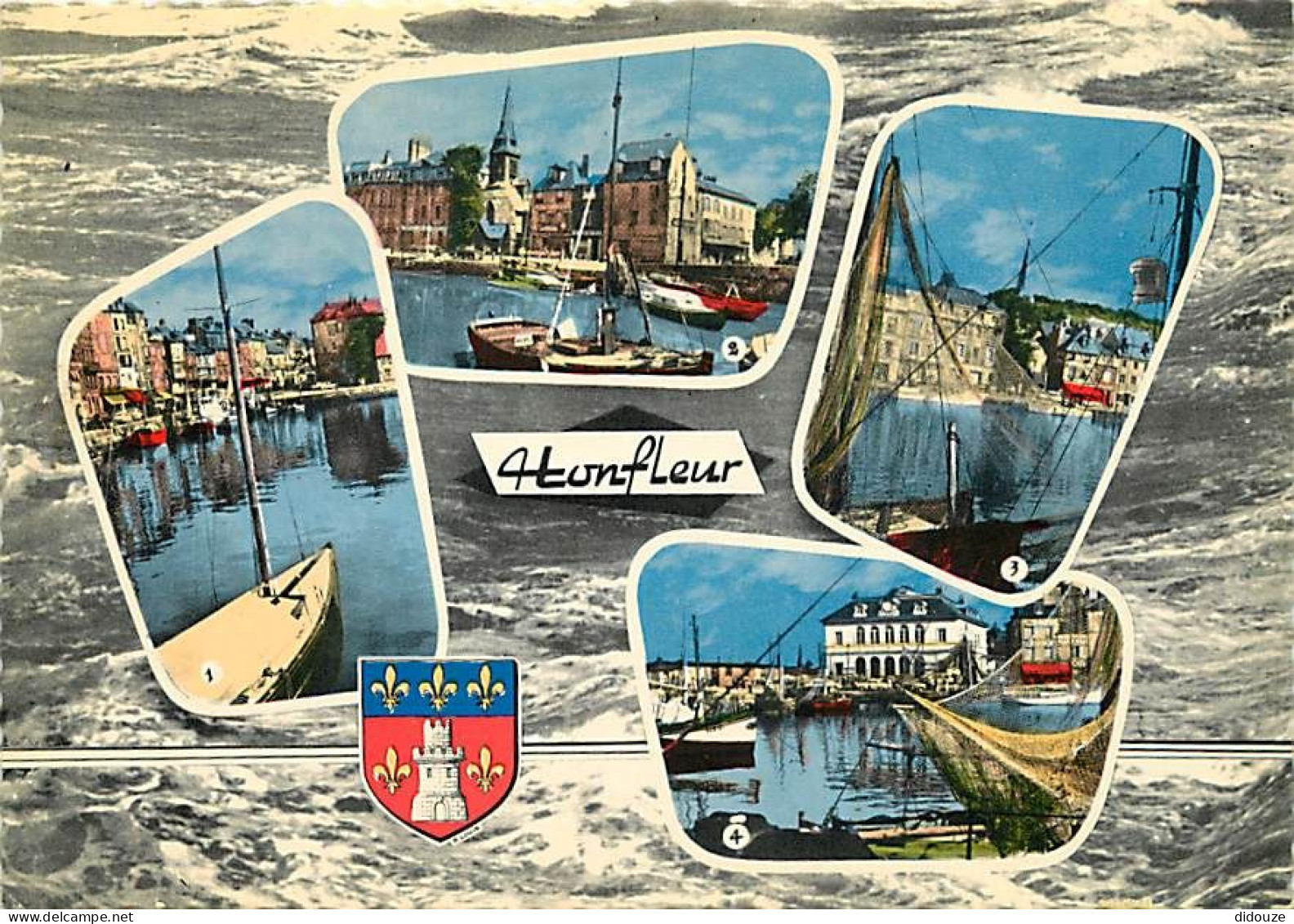 Carte Postale - 14 - Honfleur - Multivues - Blasons - Flamme Postale de Honfleur - CPM - Voir Scans Recto-Verso - Poscar