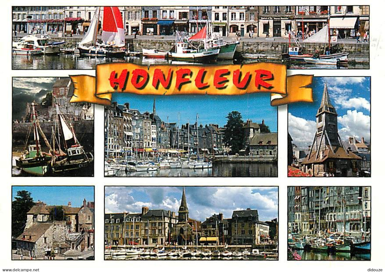 Carte Postale - 14 - Honfleur - Multivues - Flamme Postale de Honfleur - CPM - Voir Scans Recto-Verso - Poscard - Carta