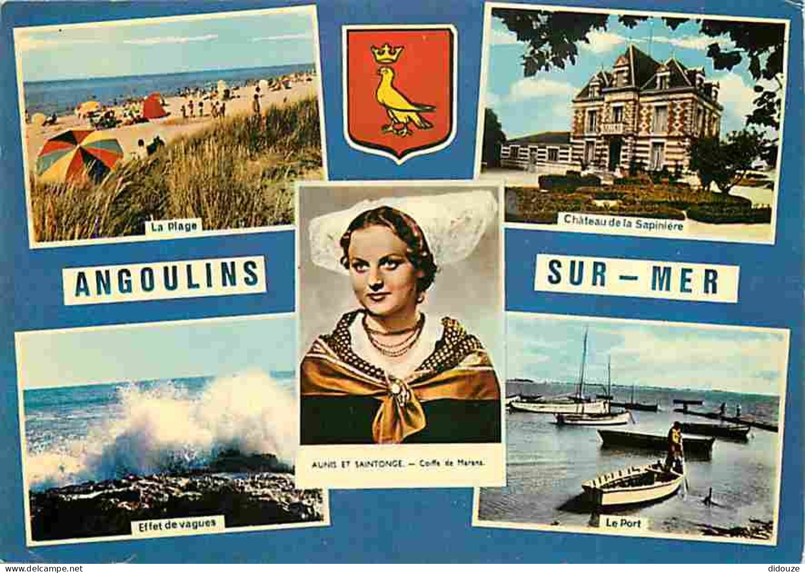 Carte Postale - 17 - Angoulins sur Mer - Multivues - Folklore - La Plage - Blasons - Effet de Vagues - CPM - Voir Scans