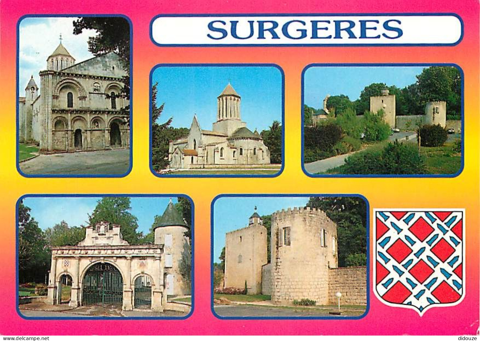 Carte Postale - 17 - Surgères - Multivues - Blasons - Flamme Postale de Surgères - CPM - Voir Scans Recto-Verso - Poscar