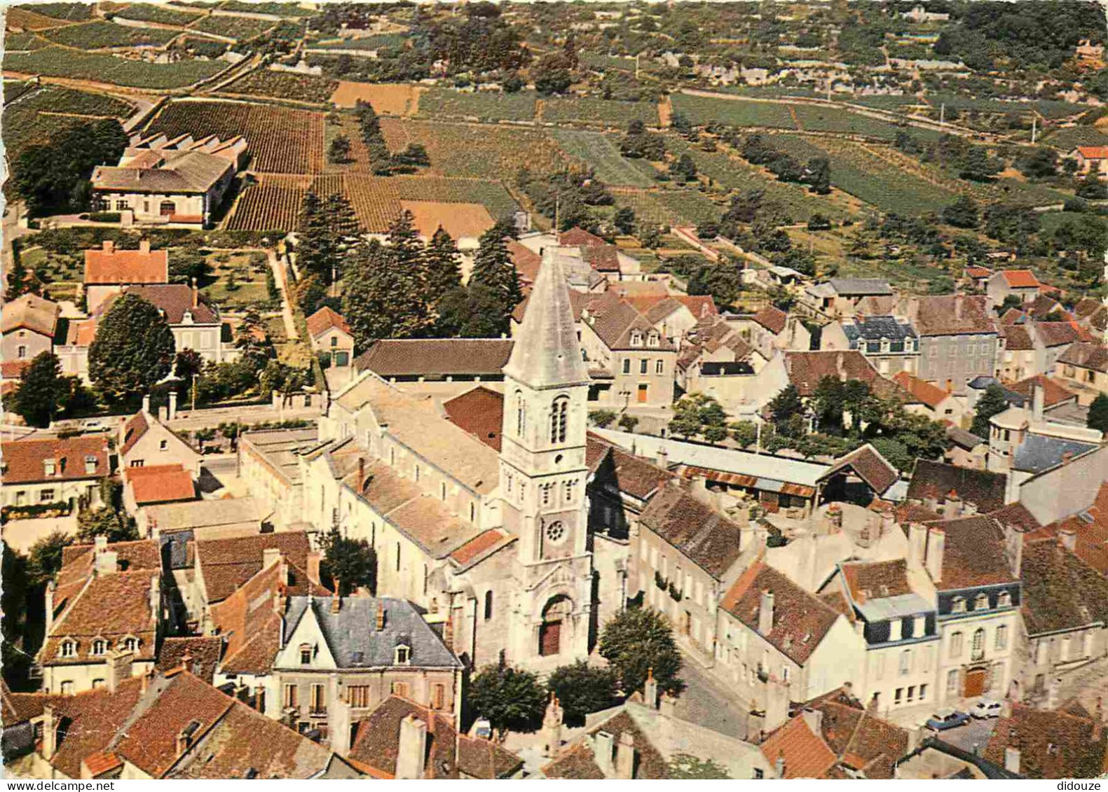 Carte Postale - 21 - Nuits Saint Georges - Eglise Saint Denis - Vue aérienne - Carte Dentelée - CPSM Grand Format - Flam