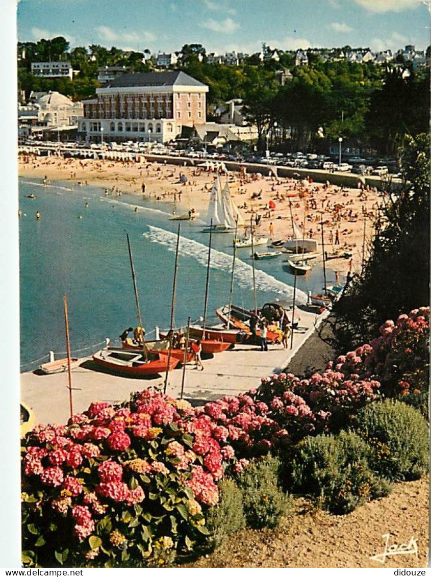 Carte Postale - 22 - Perros-Guirec - La plage de Trestraou - Fleurs - Flamme Postale de Perros-Guirec - CPM - Voir Scans