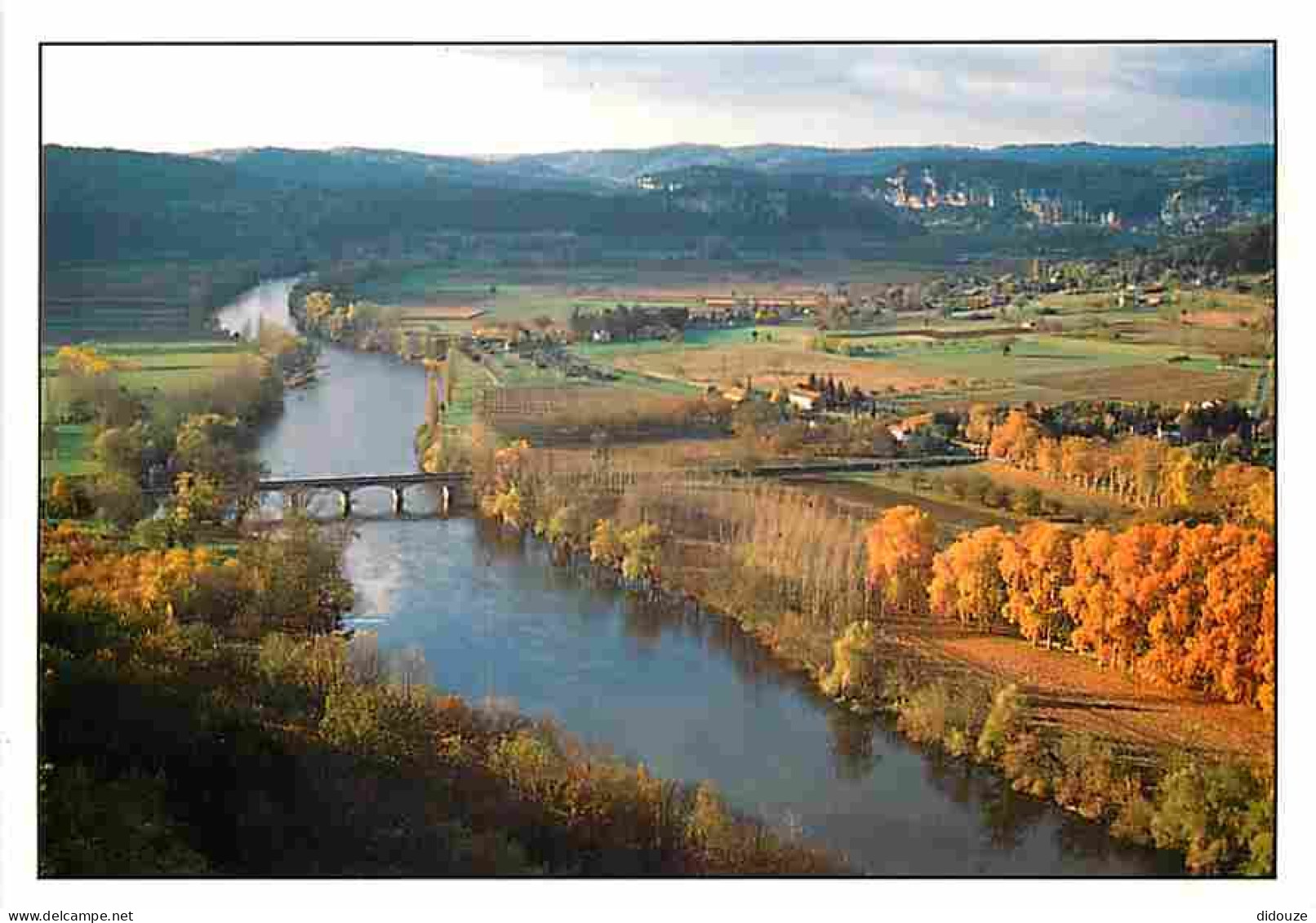 Carte Postale - 24 - Domme - Au pied de la Falaise de Domme la vaste Vallée de la Dordogne s'étend à perte de vue - CPM