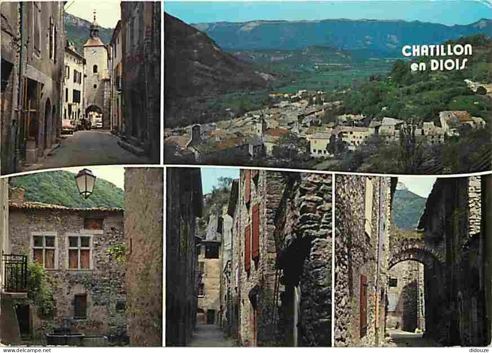 Carte Postale - 26 - Chatillon en Diois - Multivues - Automobiles - Vieilles pierres - Flamme Postale de Chatillon en Di