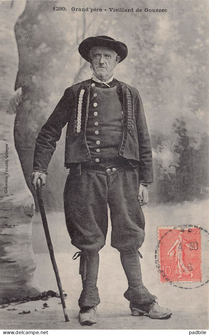 Carte postale [29] Gouézec  Grand'père  vieillard   très beau plan