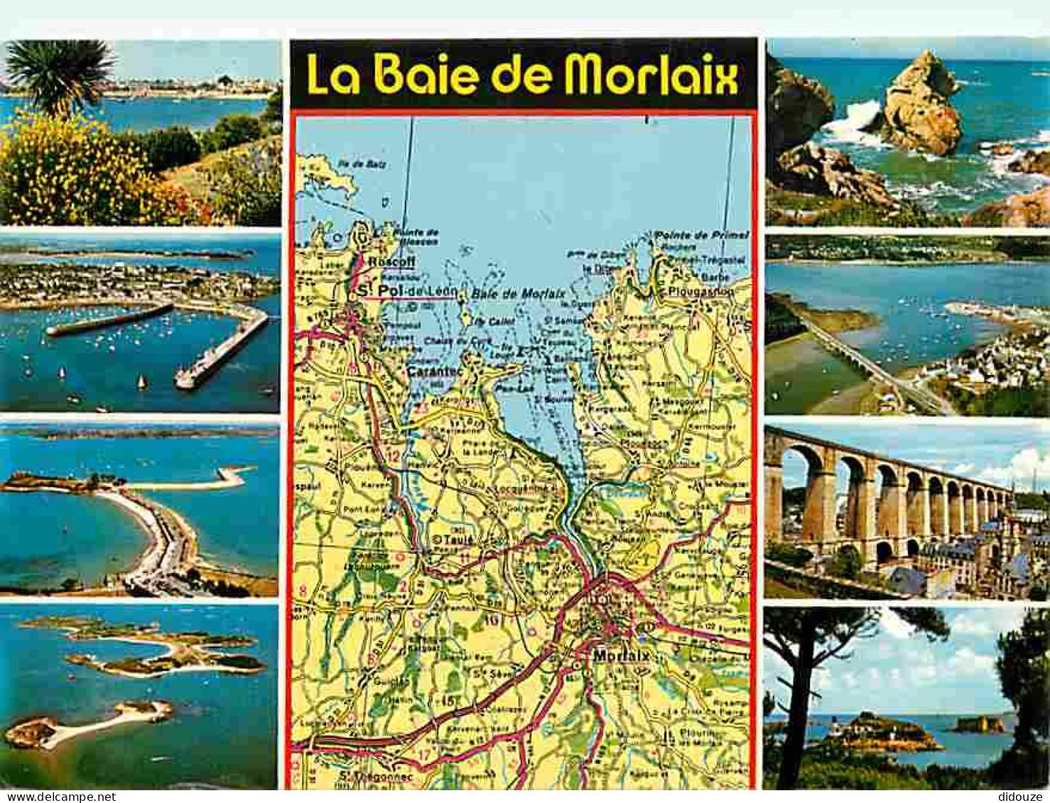 Carte Postale - 29 - Morlaix - La Baie de Morlaix - Multivues - Carte Géographique Michelin - Flamme Postale - Voir Scan