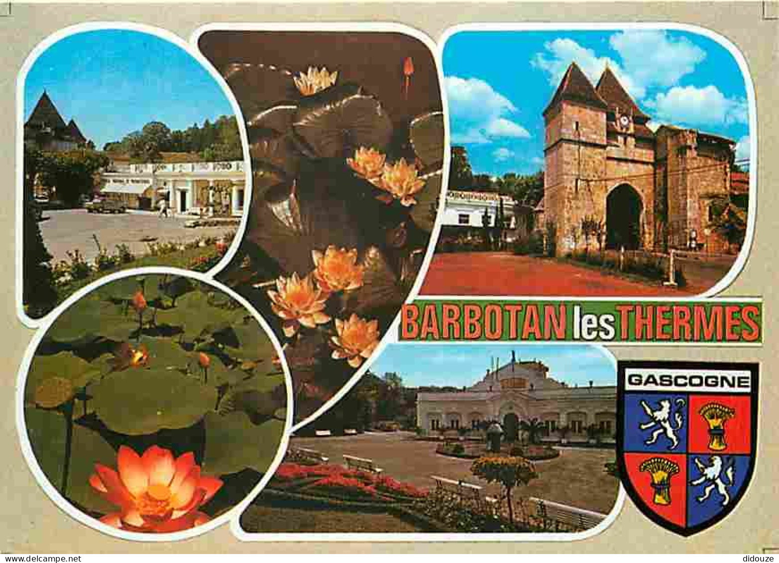 Carte Postale - 32 - Barbotan les Thermes - Multivues - Fleurs - Blasons - Flamme Postale de Barbotan les Thermes - CPM