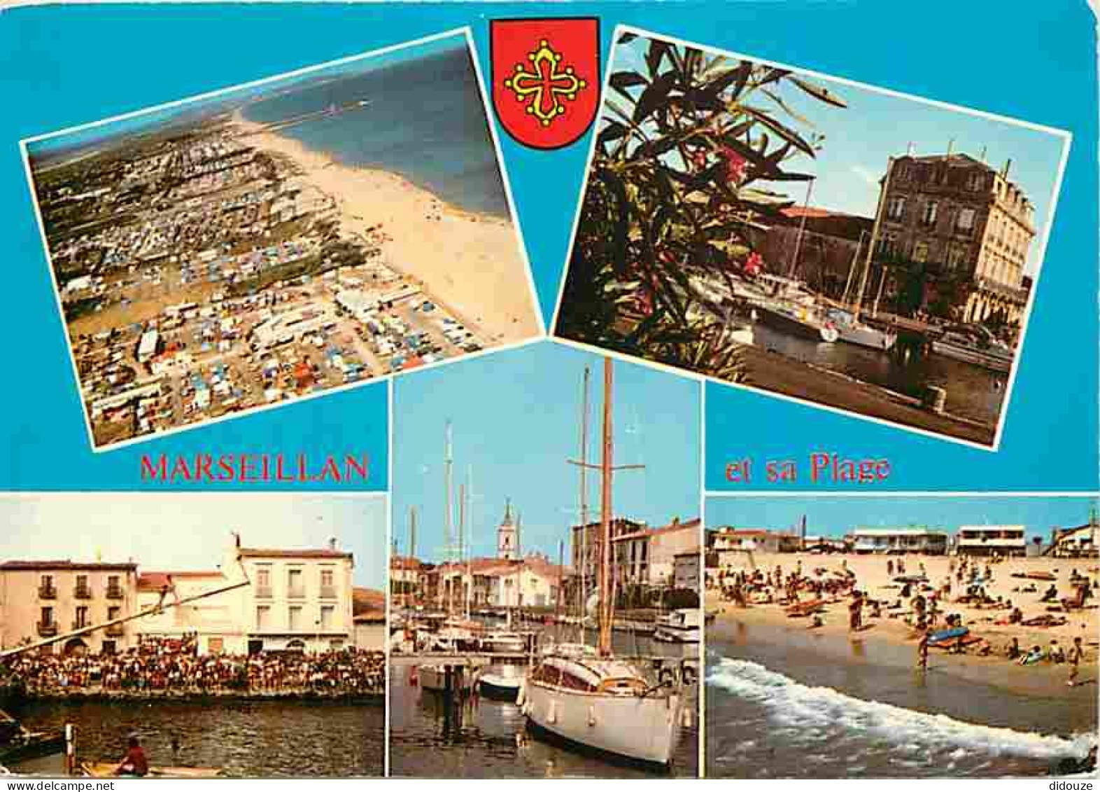 Carte Postale - 34 - Marseillan Plage - Multivues - Bateaux - Scènes de Plage - Blasons - CPM - Voir Scans Recto-Verso -