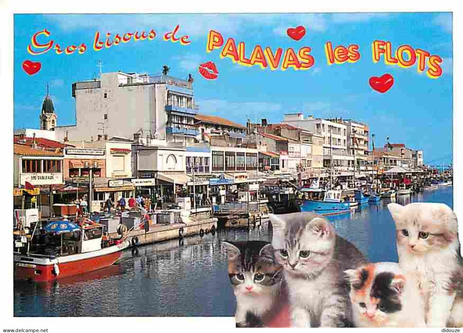 Carte Postale - 34 - Palavas les Flots - Le Canal - Chatons - Flamme Postale de Palavas les Flots - CPM - Voir Scans Rec