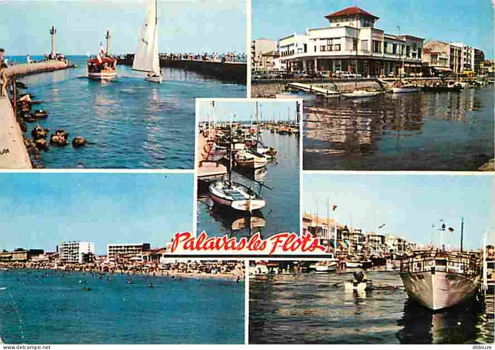 Carte Postale - 34 - Palavas les Flots - Multivues - Bateaux - Flamme Postale de Palavas les Flots - Etat léger pli visi