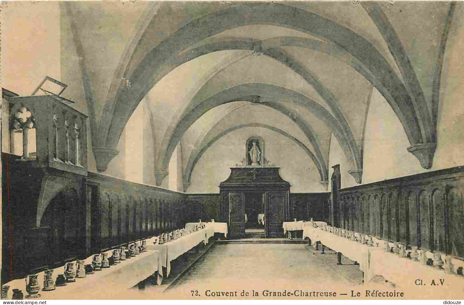 Carte Postale - 38 - La Grande Chartreuse - intérieur du Couvent de la Grande Chartreuse - Réfectoire - CPA - Voir Scans