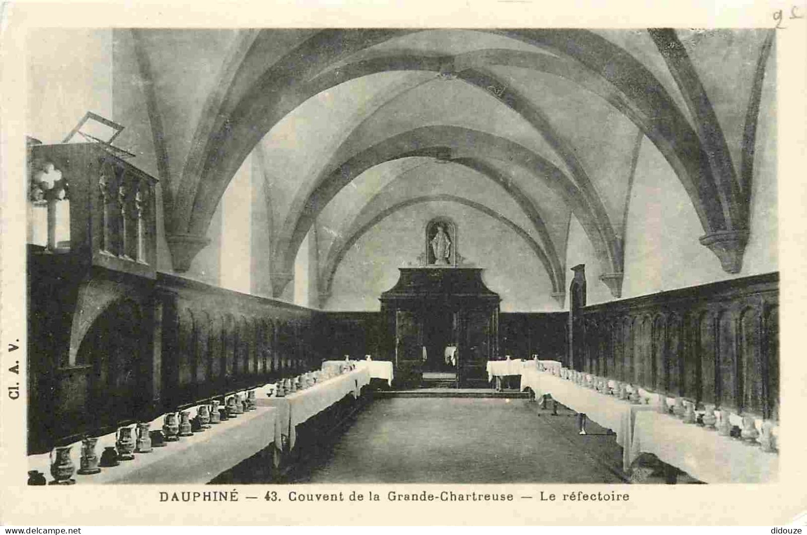 Carte Postale - 38 - La Grande Chartreuse - intérieur du Couvent de la Grande Chartreuse - Réfectoire - CPA - Voir Scans