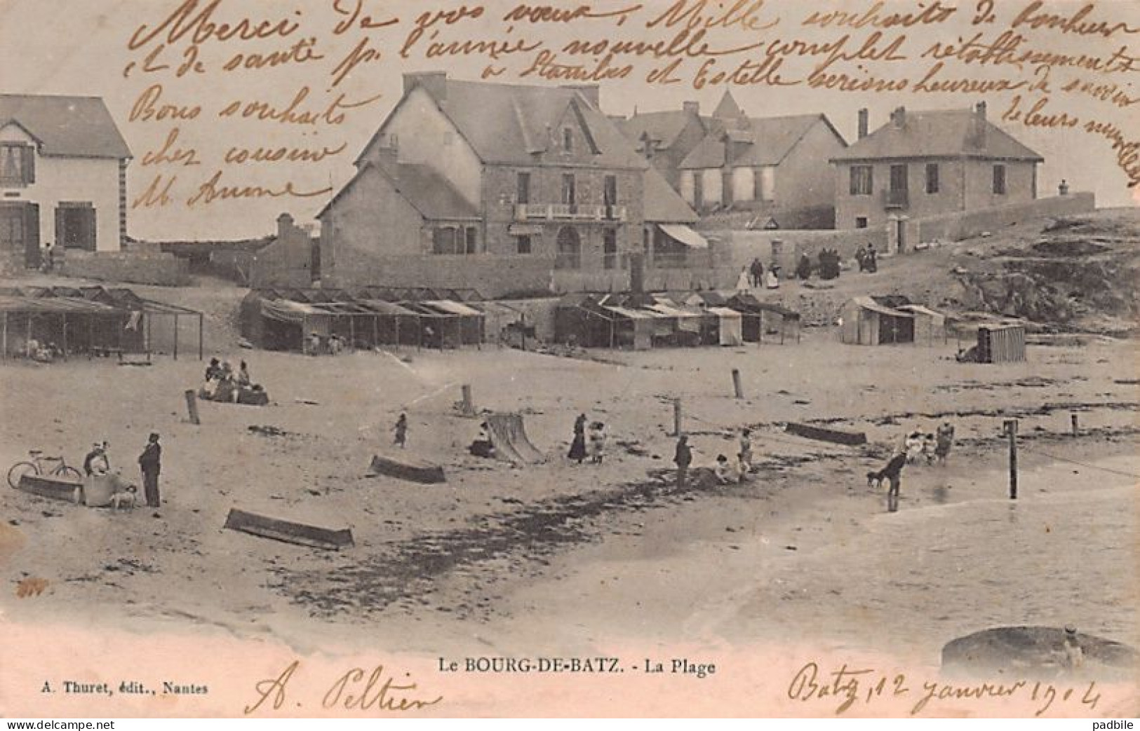 Carte postale 44. Batz-sur-Mer (Bourg de B.) très beau plan