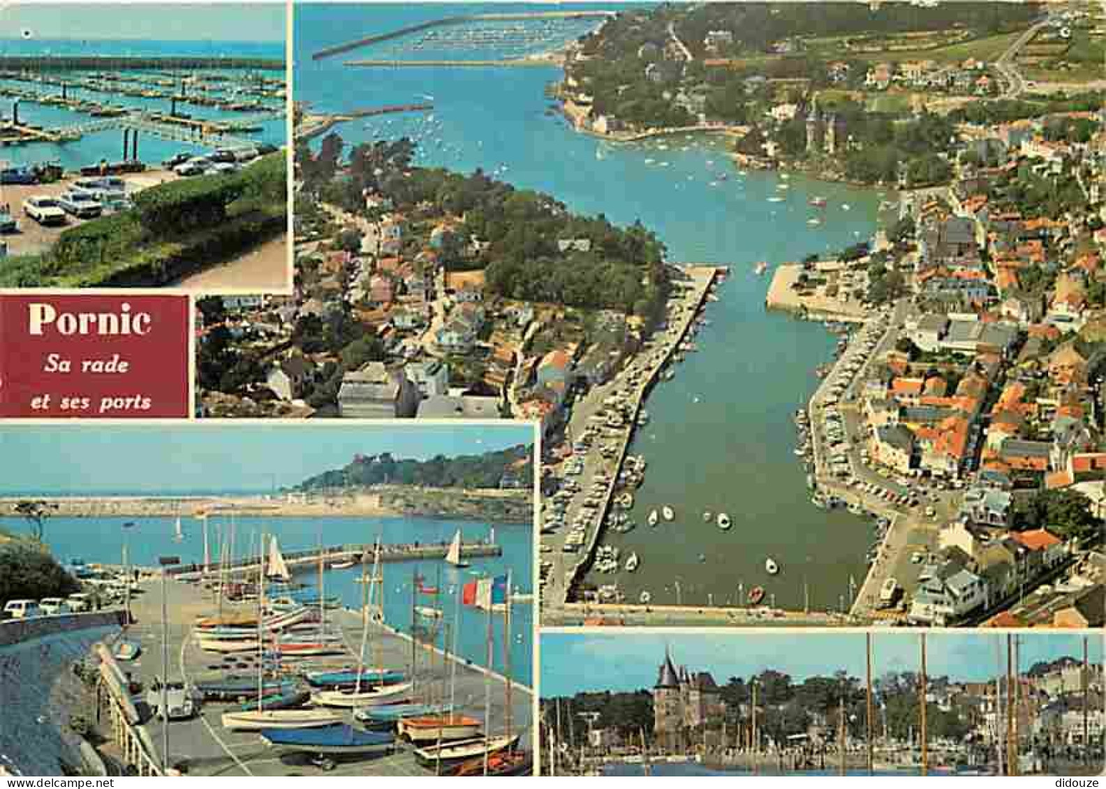 Carte Postale - 44 - Pornic - La rade de Pornic - Son port de pêche et ses ports de plaisance - Multivues - Automobiles