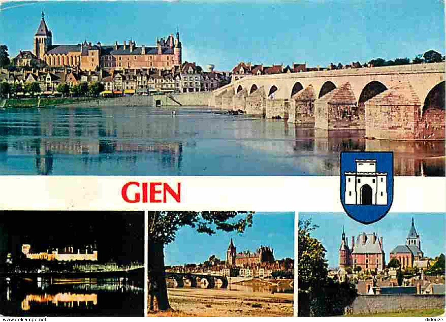 Carte Postale - 45 - Gien - Multivues - Blasons - Flamme Postale de Ouzouer sur Loire - CPM - Voir Scans Recto-Verso - P