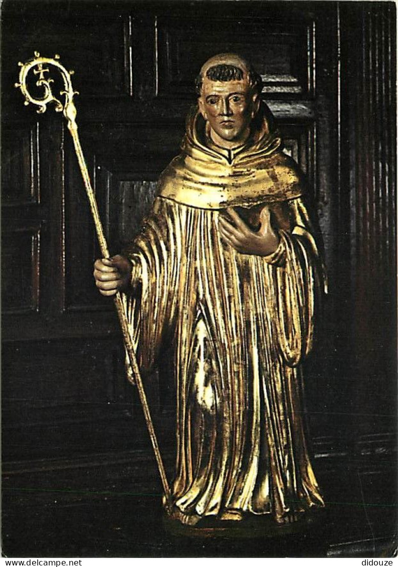 Carte Postale - 45 - Saint Benoit sur Loire - intérieur de la Basilique - Statue de Saint Benoit - Art Religieux - CPM -
