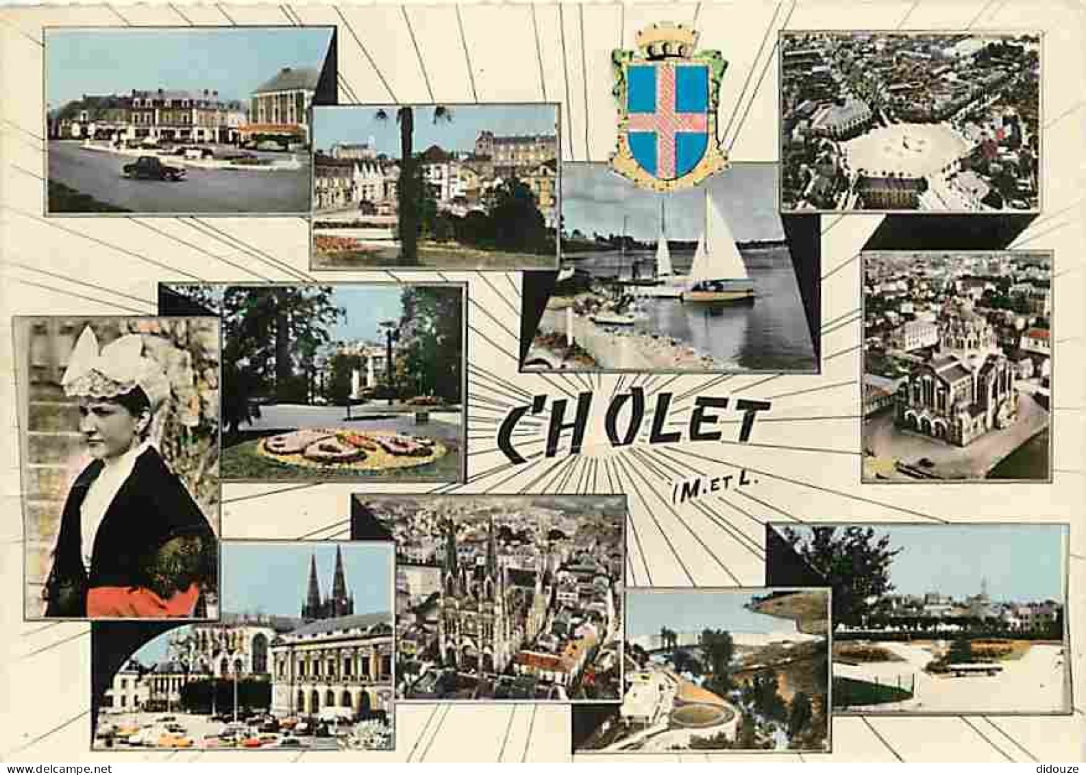 Carte Postale - 49 - Cholet - Multivues - Blasons - Folklore - Automobiles - Voir Timbre - Flamme Postale de Cholet - CP