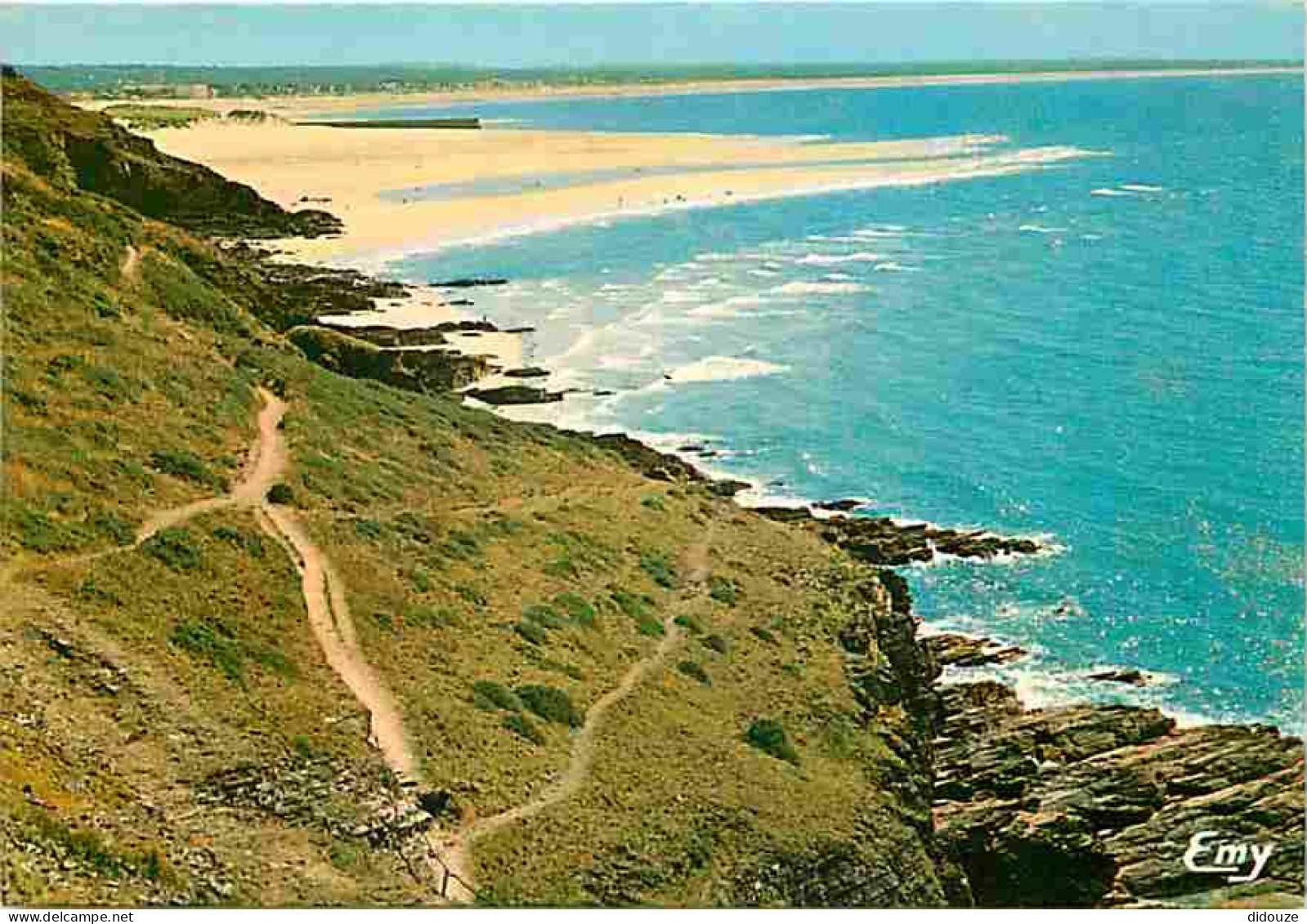 Carte Postale - 50 - Barneville - Carteret - Le sentier des douaniers contournant le cap à Carteret - Vue aérienne - Car