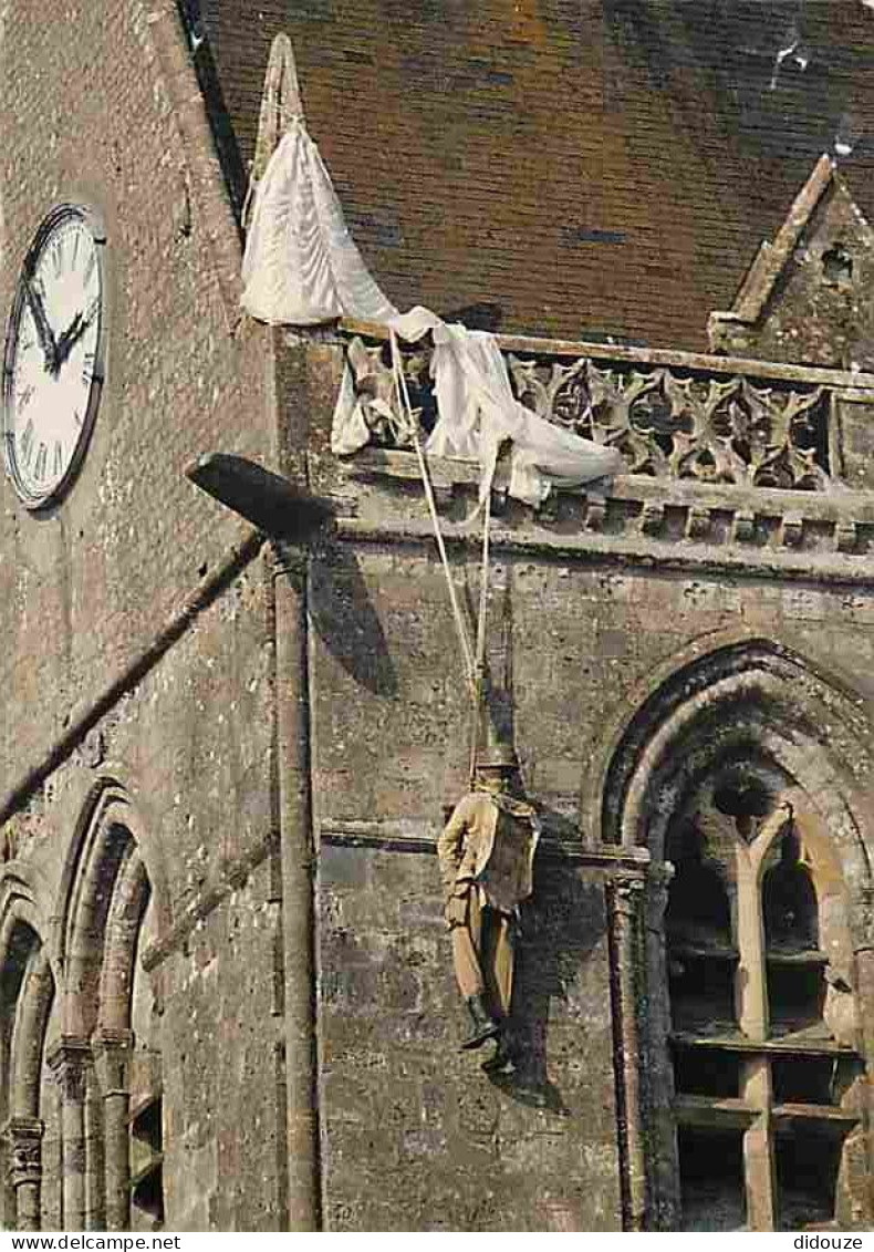 Carte Postale - 50 - Sainte Mère Eglise - L'Eglise - Le clocher - Mannequin représentant le parachutiste américain John