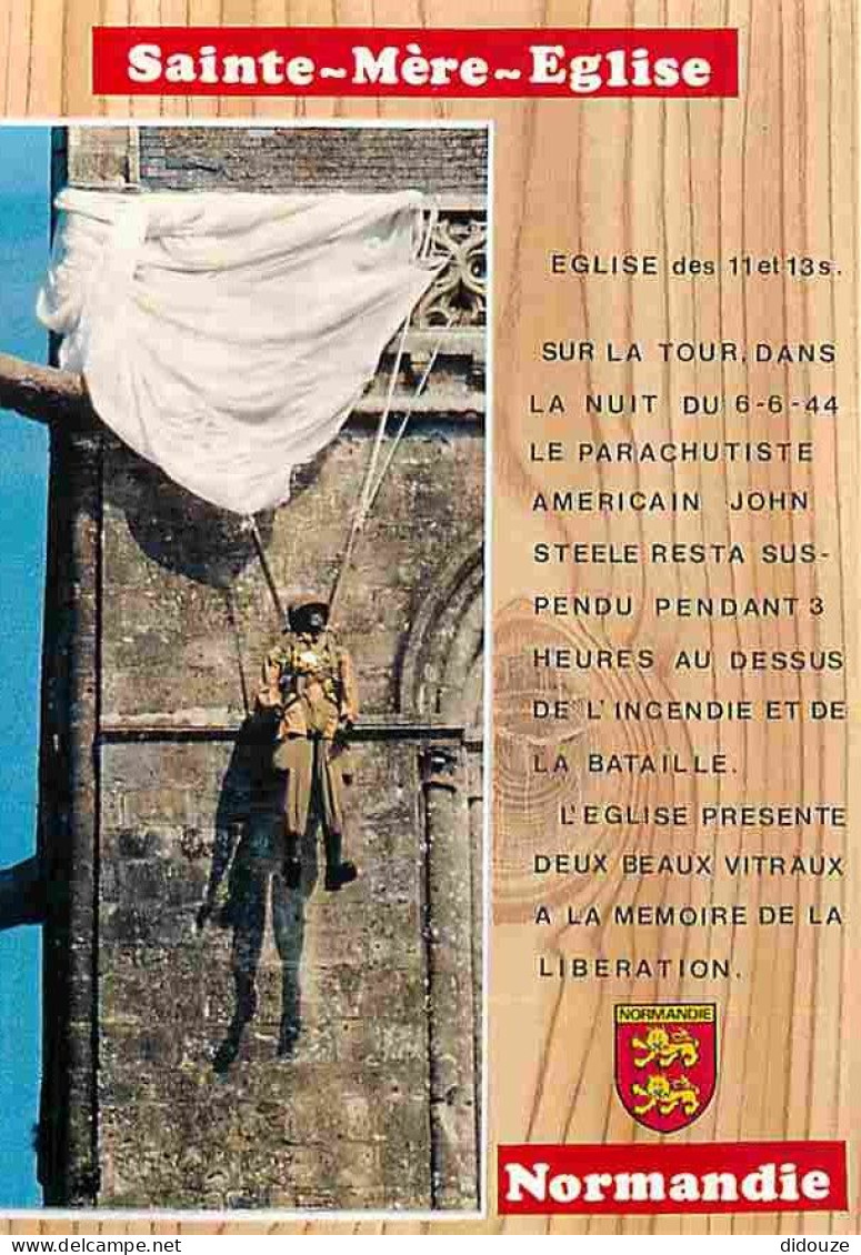 Carte Postale - 50 - Sainte Mère Eglise - L'Eglise - Le clocher - Mannequin représentant le parachutiste américain John