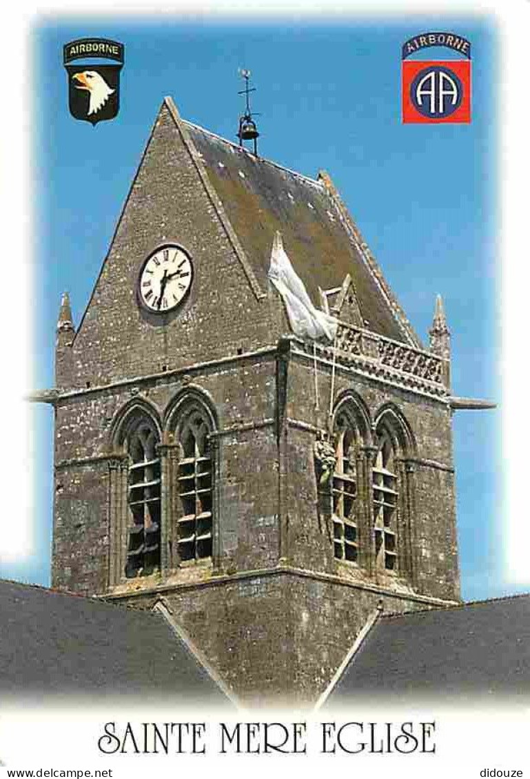Carte Postale - 50 - Sainte Mère Eglise - L'Eglise - Le clocher - Mannequin représentant le parachutiste américain John
