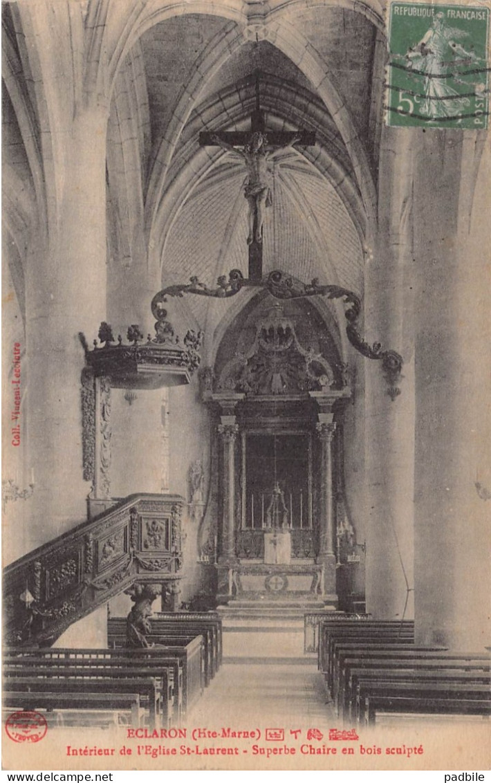 Carte postale [52]  Eclaron Braucourt Sainte Liviere  intérieur de l'église   très beau plan