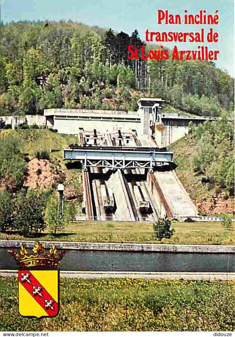 Carte Postale - 57 - Saint Louis - Arzviller - Le plan incliné transversal - Ascenseur à Bateaux - Blasons - Carte Neuve