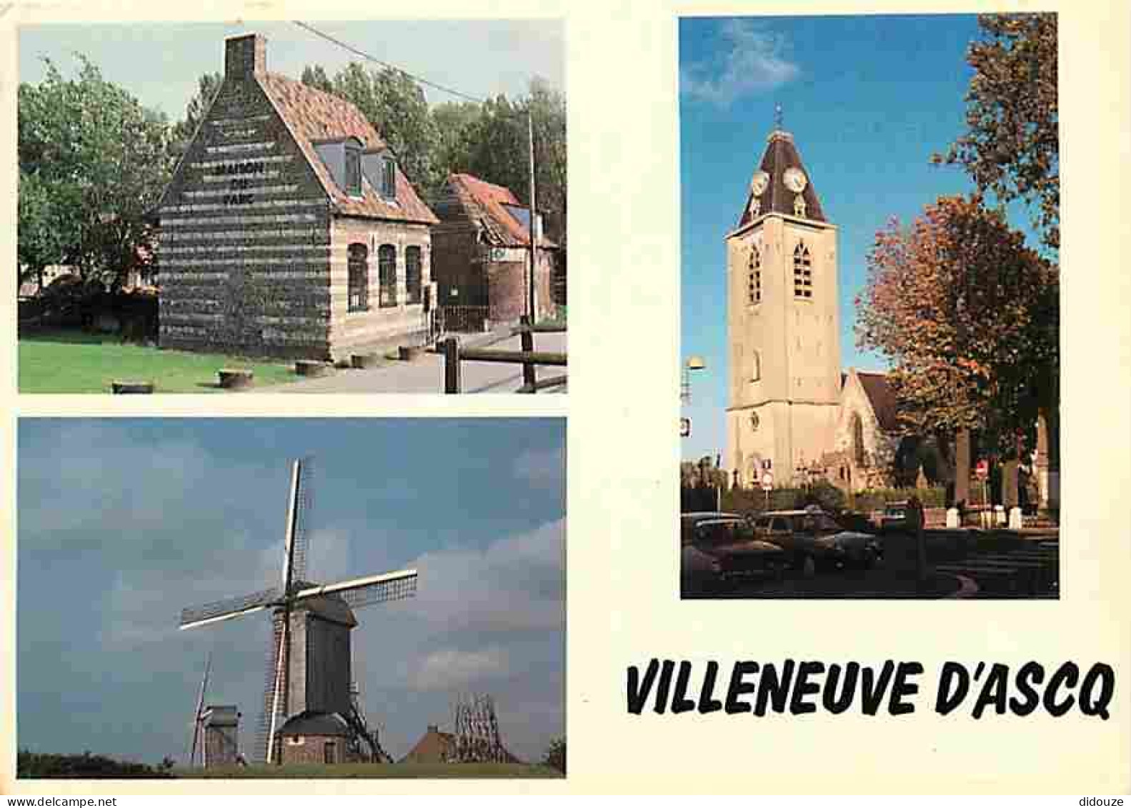 Carte Postale - 59 - Villeneuve d'Ascq - Multivues - Moulin à Vent - Automobiles - Flamme Postale - CPM - Voir Scans Rec