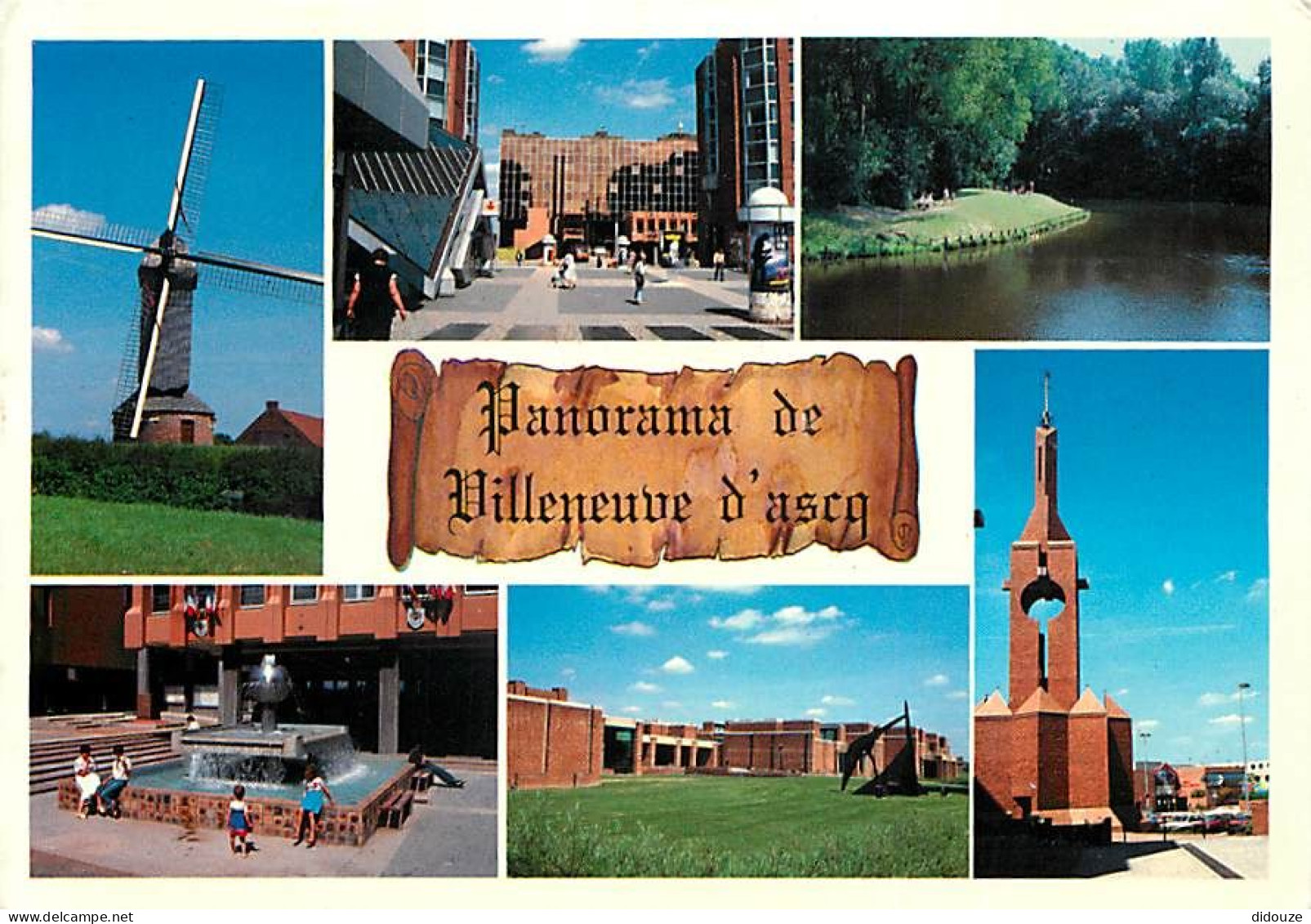 Carte Postale - 59 - Villeneuve d'Ascq - Multivues - Moulin à vent - Fontaine - Colonne Morris - CPM - Voir Scans Recto-