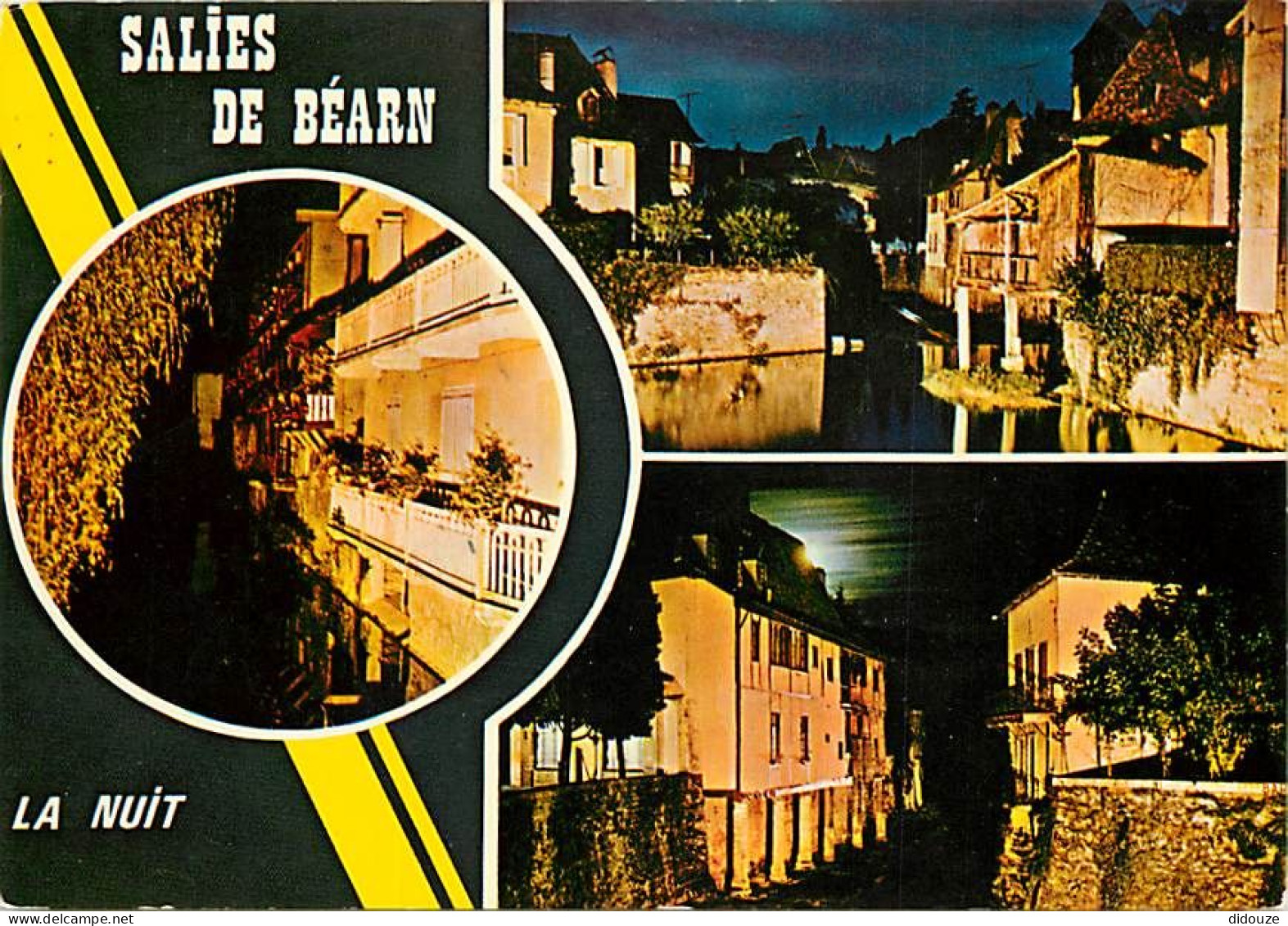 Carte Postale - 64 - Salies de Béarn - Multivues - Vue de Nuit - Flamme Postale de Salies de Béarn - CPM - Voir Scans Re