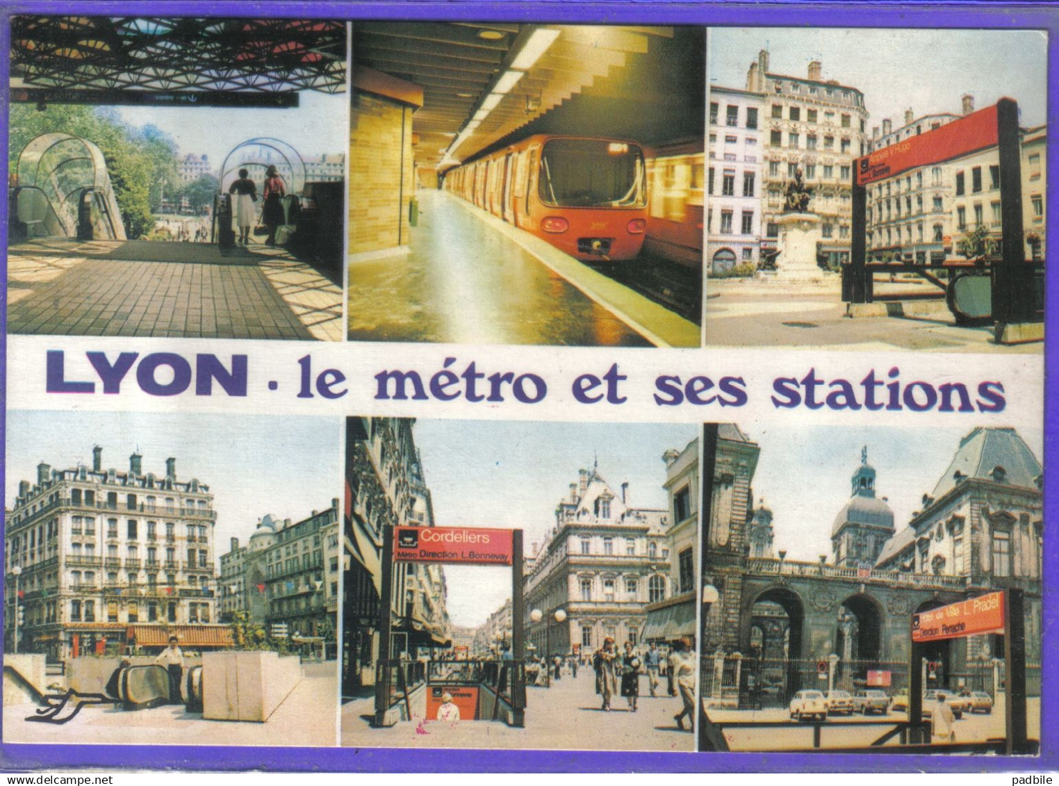 Carte postale 69. Lyon  le métro et ses stations très beau plan