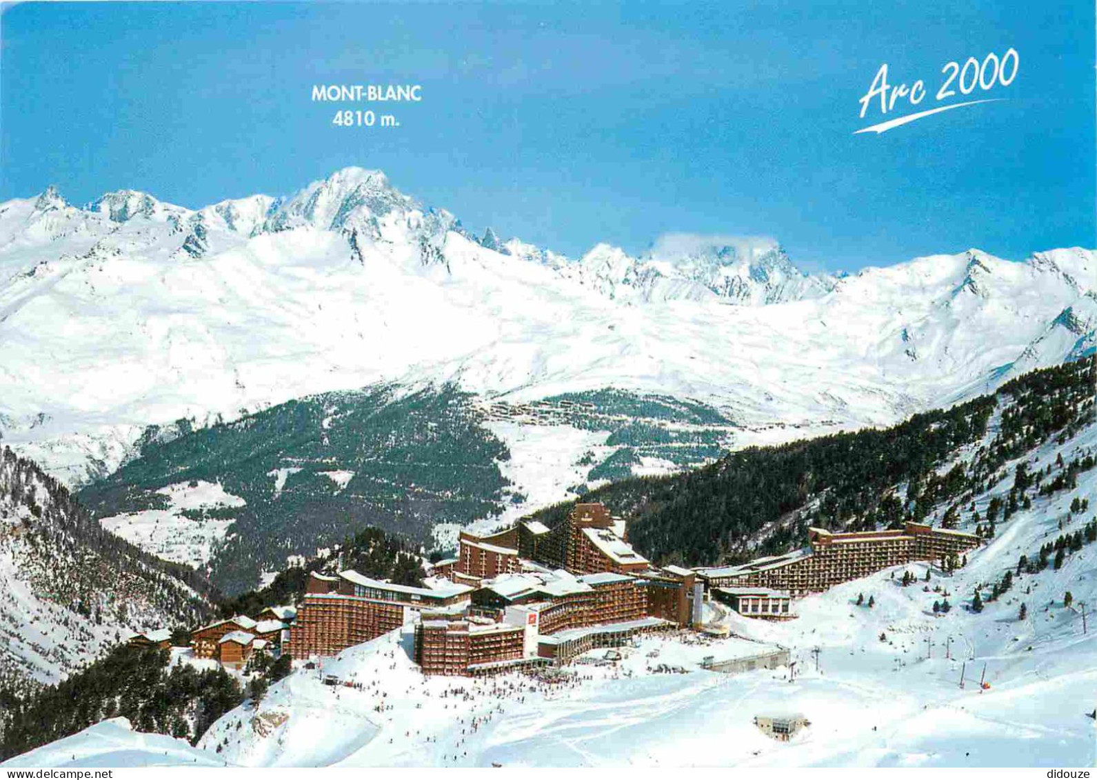 Carte Postale - 73 - Les Arcs - Les Arcs 2000 - Vue Générale aérienne - au fond sur le mont Blanc - CPM - Voir Scans Rec