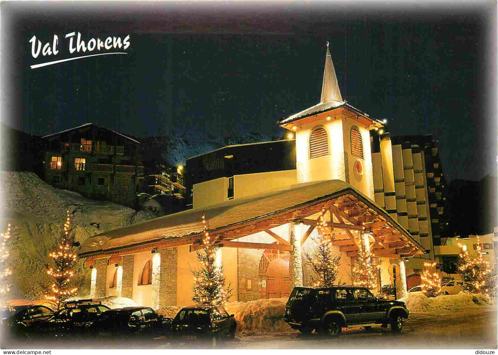 Carte Postale - 73 - Val Thorens - L'Eglise au cœur de la station - Automobiles - CPM - Voir Scans Recto-Verso - Poscard