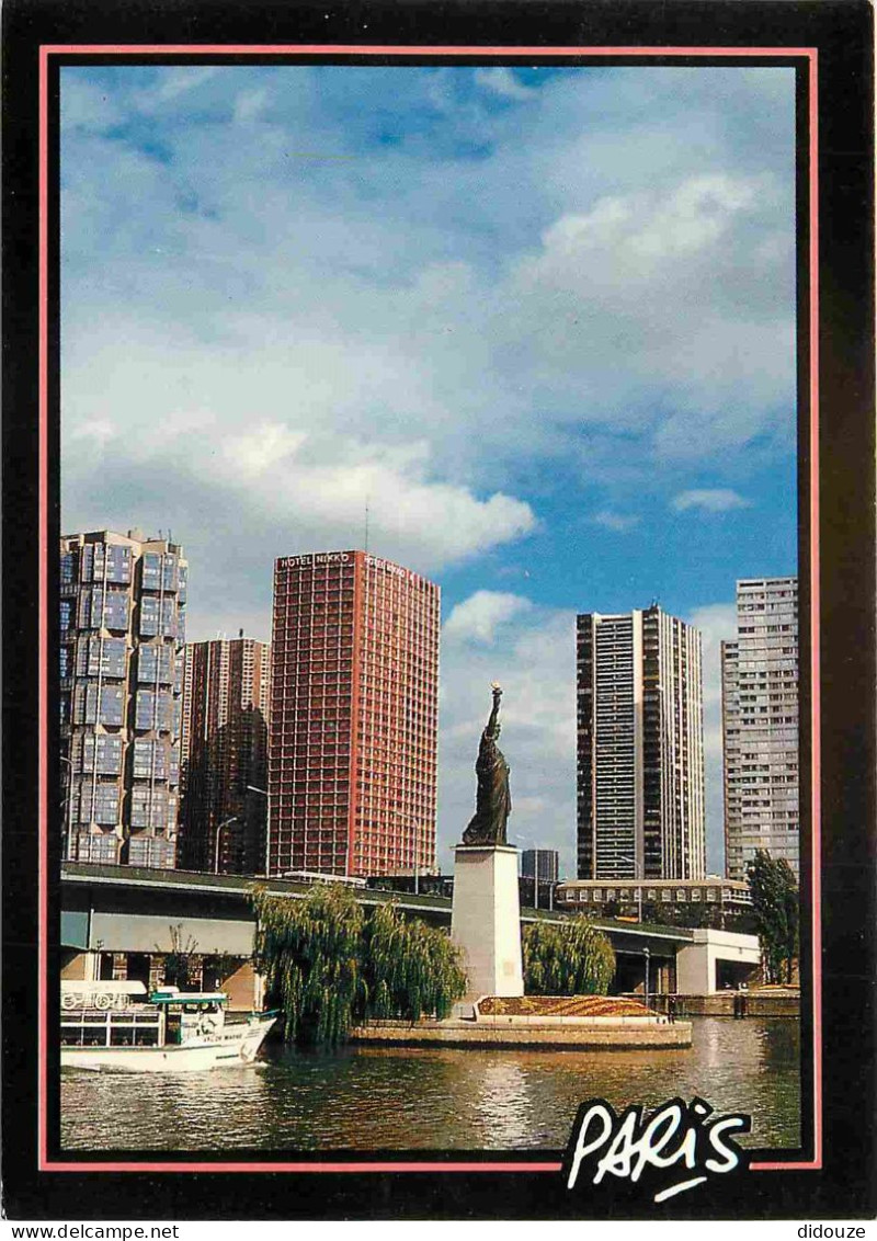 Carte Postale - 75 - Paris - La Seine et ses bords - Le Front de Seine - La Statue de la Liberté - Buildings - CPM - Voi