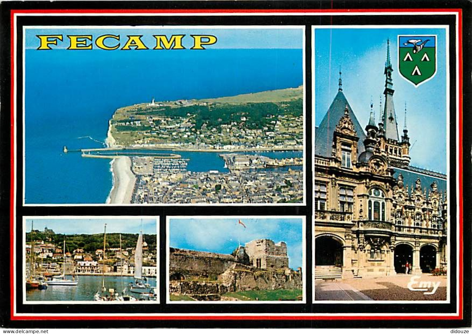 Carte Postale - 76 - Fécamp - Multivues - Blasons - Flamme Postale de Fécamp - CPM - Voir Scans Recto-Verso - Poscard -