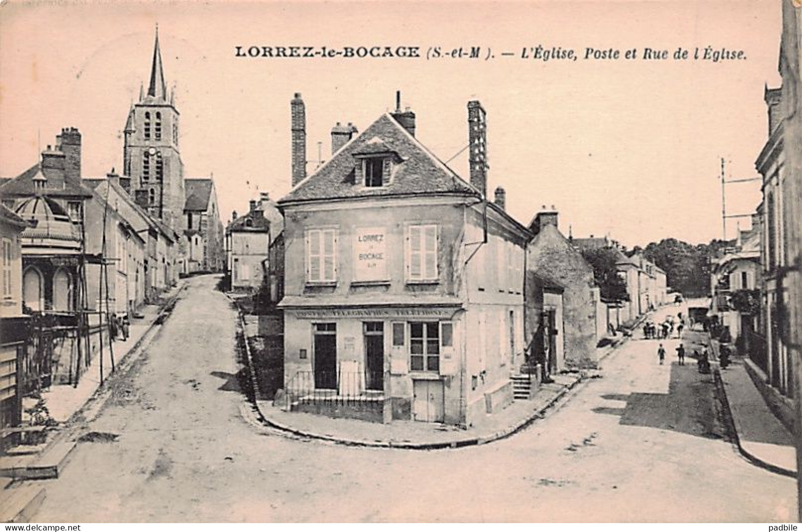Carte postale 77. Lorrez le Bocage Preaux  la poste   très beau plan