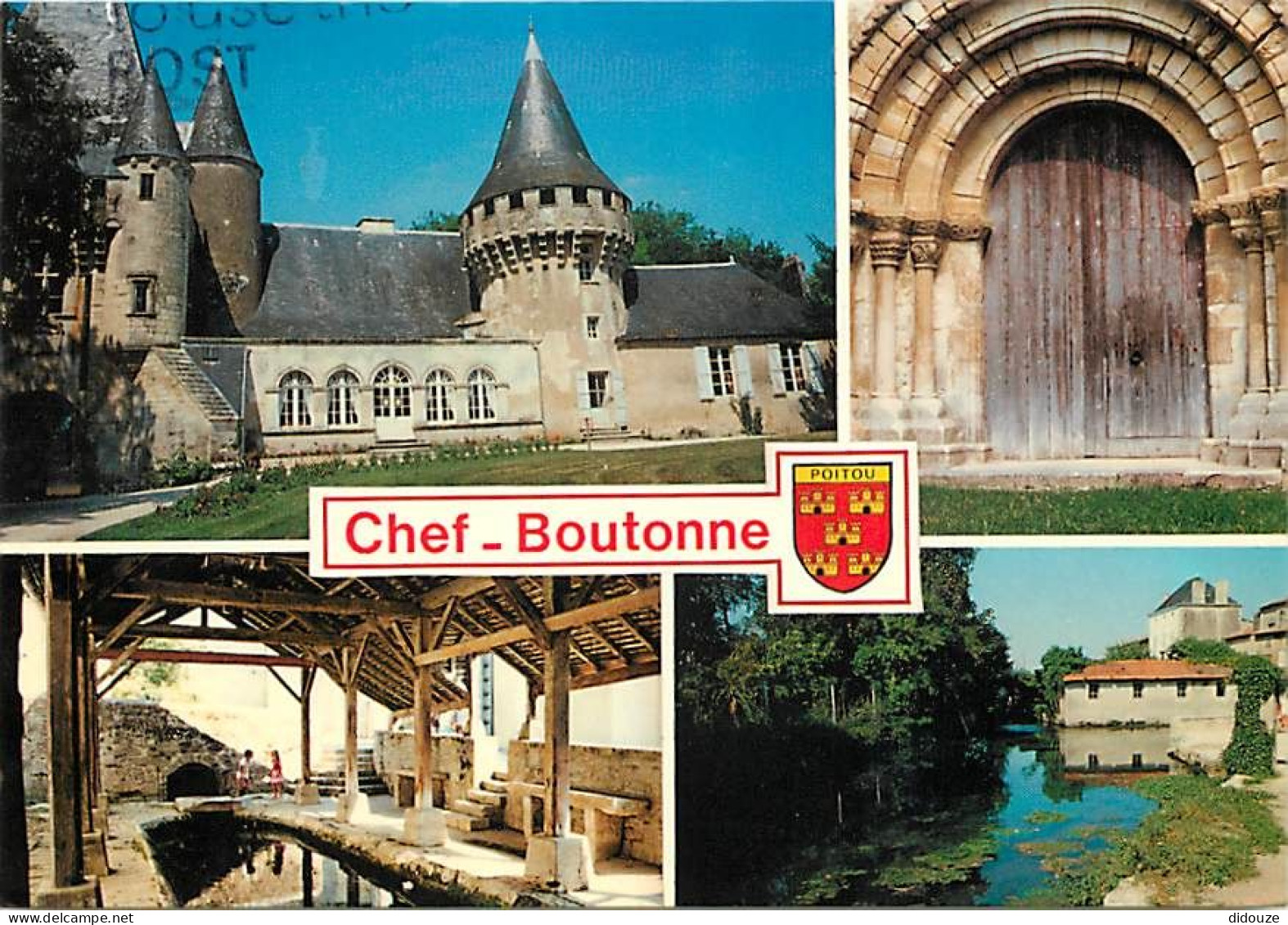 Carte Postale - 79 - Chef-Boutonne - Multivues - Lavoir - Blasons - Flamme Postale de Chef-Boutonne - CPM - Voir Scans R