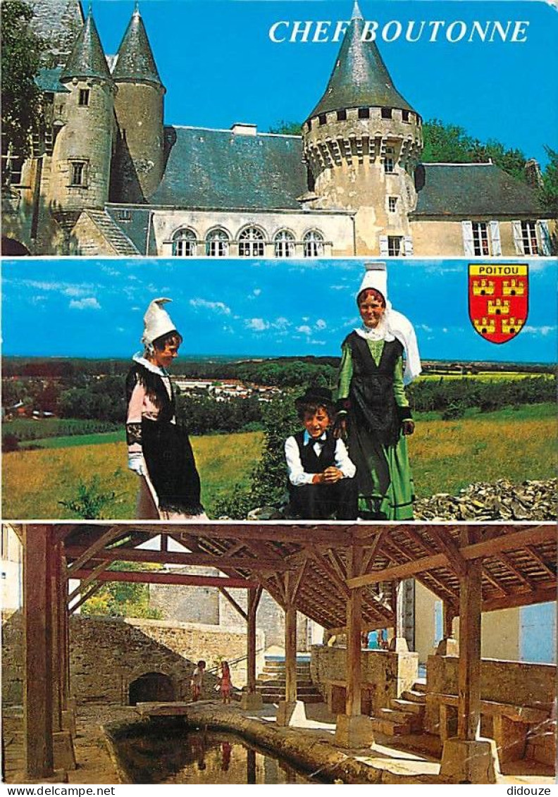 Carte Postale - 79 - Chef-Boutonne - Multivues - Lavoir - Folklore - Blasons - CPM - Voir Scans Recto-Verso - Poscard -