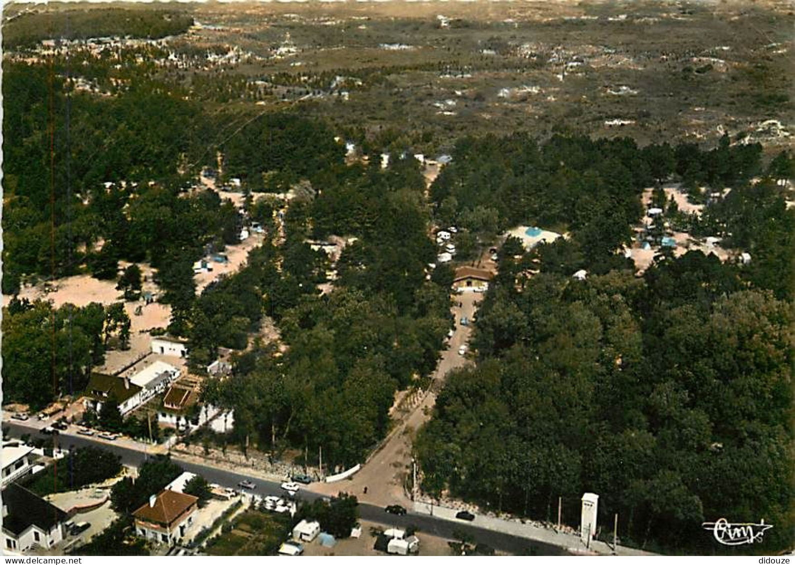 Carte Postale - 80 - Quend Plage les Pins - Camping de la Forêt - Vue aérienne - Flamme Postale de Quend Plage les Pins