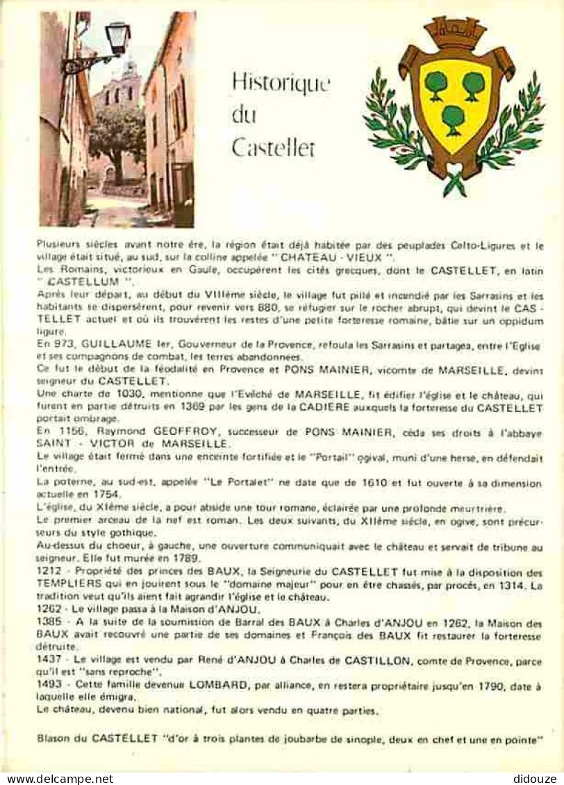 Carte Postale - 83 - Le Castellet - Village Médiéval - Historique du Castellet - CPM - Voir Scans Recto-Verso - Poscard