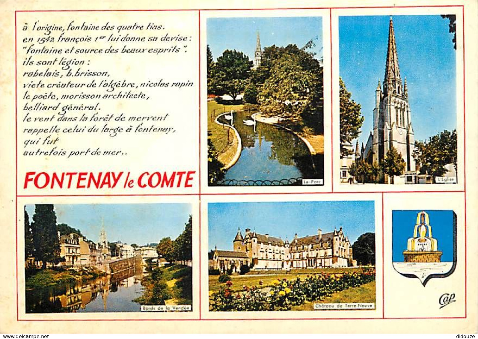Carte Postale - 85 - Fontenay le Comte - Multivues - Blasons - Flamme Postale de Fontenay le Comte - CPM - Voir Scans Re