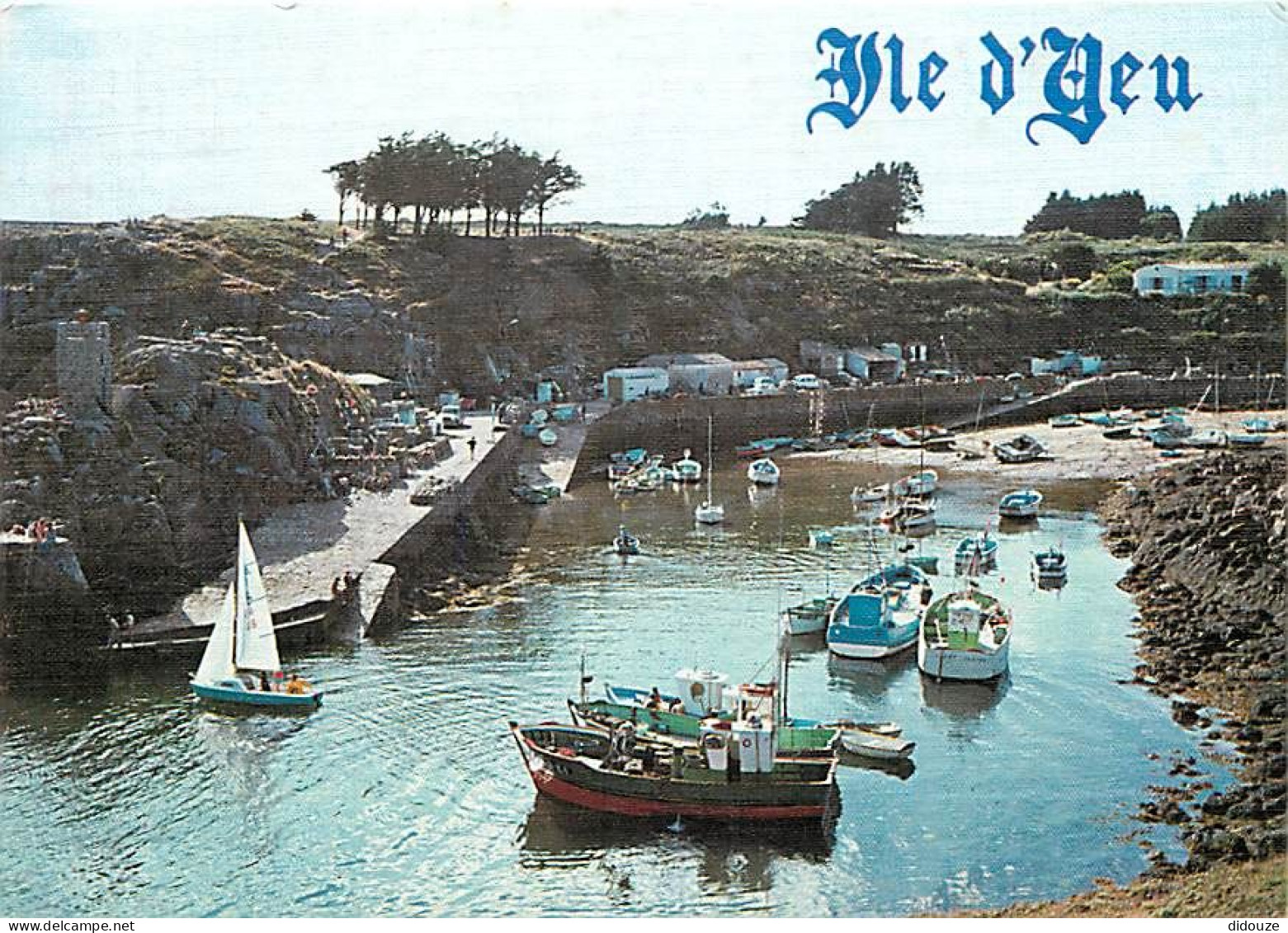 Carte Postale - 85 - Ile d'Yeu - L'entrée du port de la Meule - Bateaux - Flamme Postale de l'Ile d'Yeu - CPM - Voir Sca