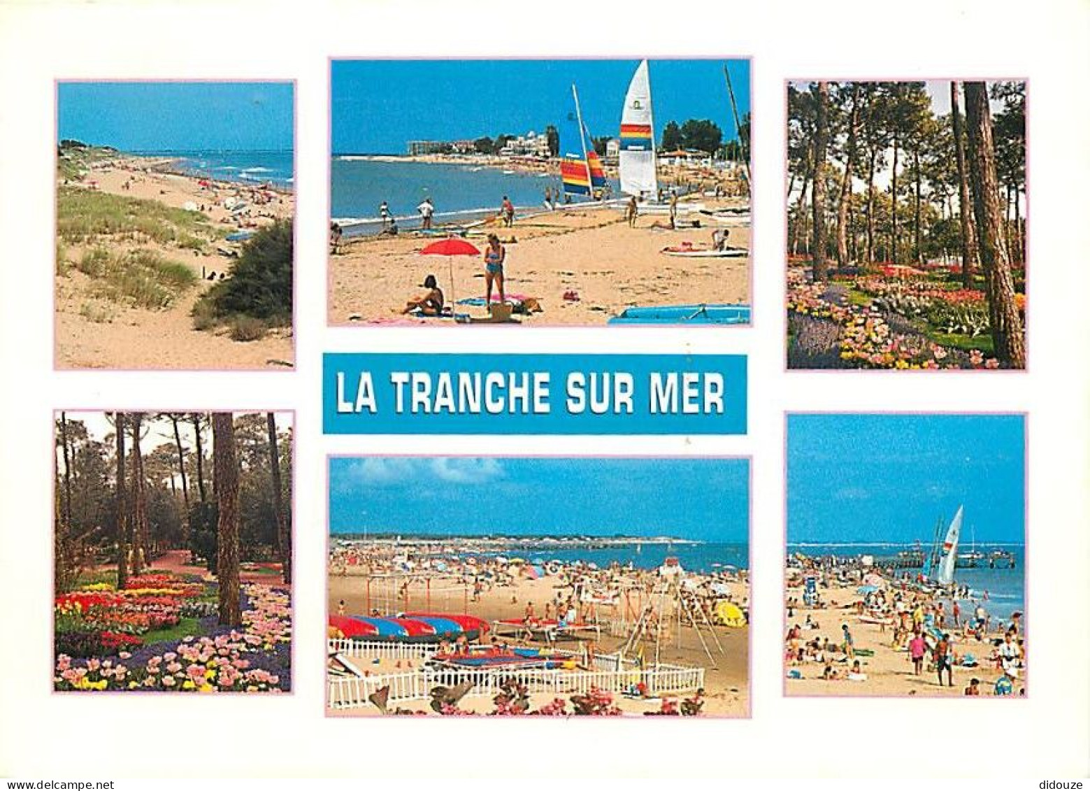 Carte Postale - 85 - La Tranche sur Mer - Multivues - Scènes de Plage - Fleurs - Flamme Postale de La Tranche sur Mer -