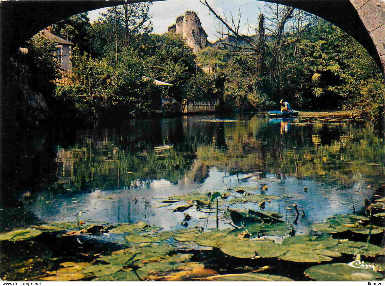 Carte Postale - 86 - Gençay - Les ruines du vieux château dominant la Cloué - Nénuphars - CPM - Voir Scans Recto-Verso -